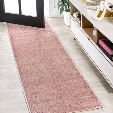 Haze Solid Low-pile Area Rug Pink
